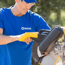 carpenter handyman using power saw